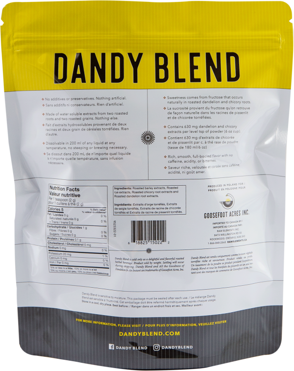 Dandy Blend Fast Facts - Raw Elements