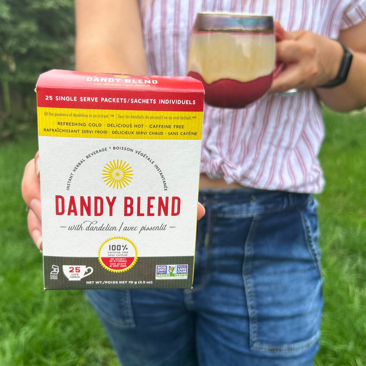 25 Individual Servings of Original Dandy Blend Instant Herbal Beverage with  Dandelion, 2.5 oz Box