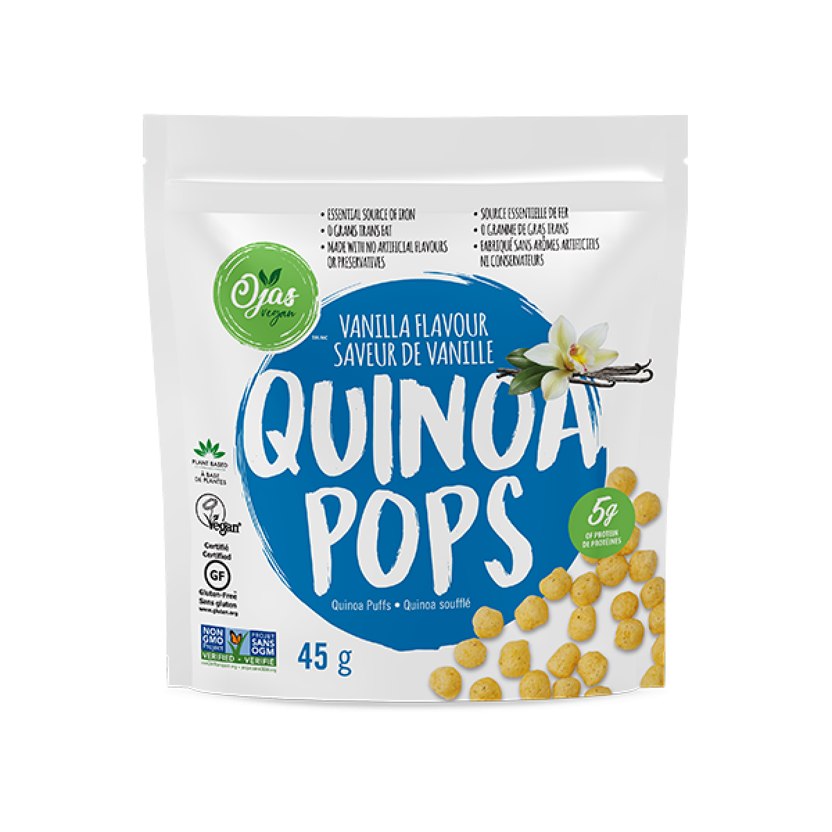 Ojas Vegan Quinoa Pops - Vanilla, Snacks