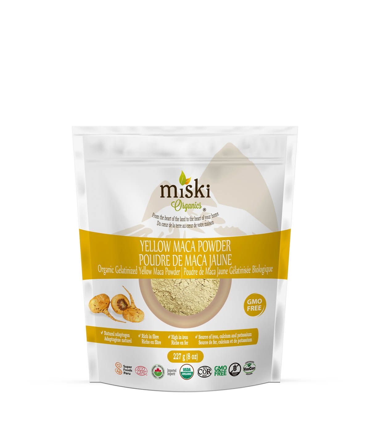 Miski Organics Gelatinized Dried Yellow Maca Powder – 227g
